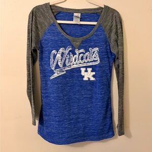 University of Kentucky Wildcats Blue Raglan Long Sleeve Tee